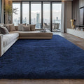 Shag Area Rugs for Bedroom Living Room,Ultra Soft Fluffy Area Rugs for Dorm,Indoor Carpet Nursery Rugs for Kids Girls Room Home Decor (Blue, 9X12 Feet)