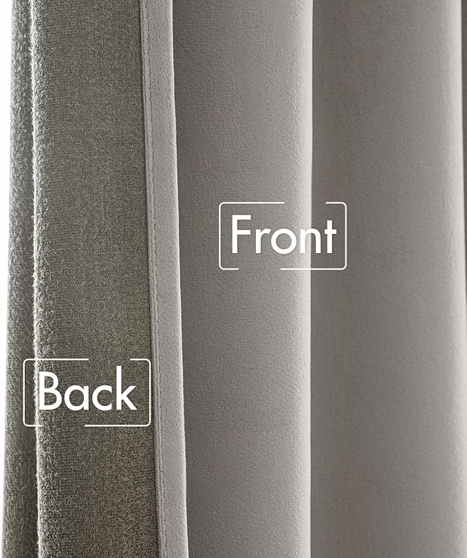 MIULEE Silver Gray Velvet Curtains 84 inches - Luxury Blackout Curtains for Bedroom Living Room Thermal Insulated Super Soft Window Drapes Rod Pocket & Back Tab, W52 x L84 inches, 2 Panels