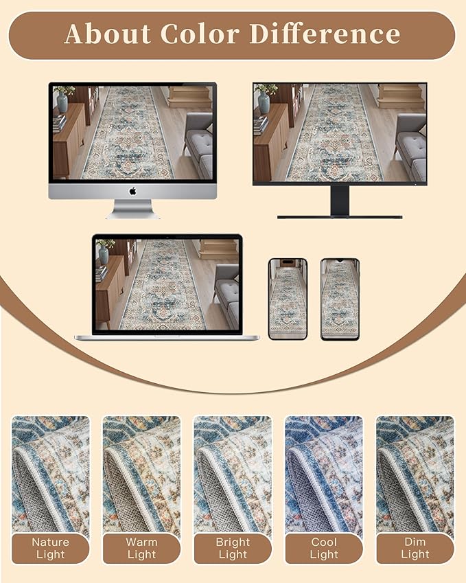 Madane Runner Rugs for Hallway 2x10 Long Washable Non-Slip Hallway Runner Rug Low-Pile Stair Kitchen Runner Soft Throw Carpet for Entrance Living Dining Laundry Room (Navy, 2 x 10)