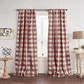 Elrene Home Fashions Farmhouse Living Grainger Buffalo-Check Blackout Window Curtain, Living Room and Bedroom Drape with Rod Pocket Tabs, 52" x 84", Red, 1 Panel