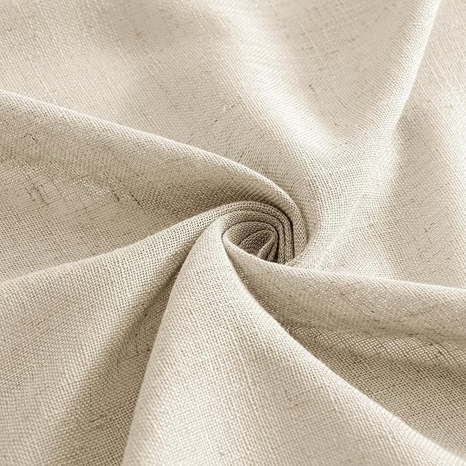 MIULEE Linen Curtains 108 Inch Length 2 Panels for Bedroom Living Room, Soft Thick Linen Textured Back Tab Window Drapes Semi Sheer Light Filtering Rod Pocket Modern Farmhouse Decor