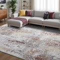 Toneed Abstract Area Rug 5x7 Modern Washable Rug Soft Non Slip Rug Low Pile for Bedroom Living Room Dining Room Taupe Grey Brown