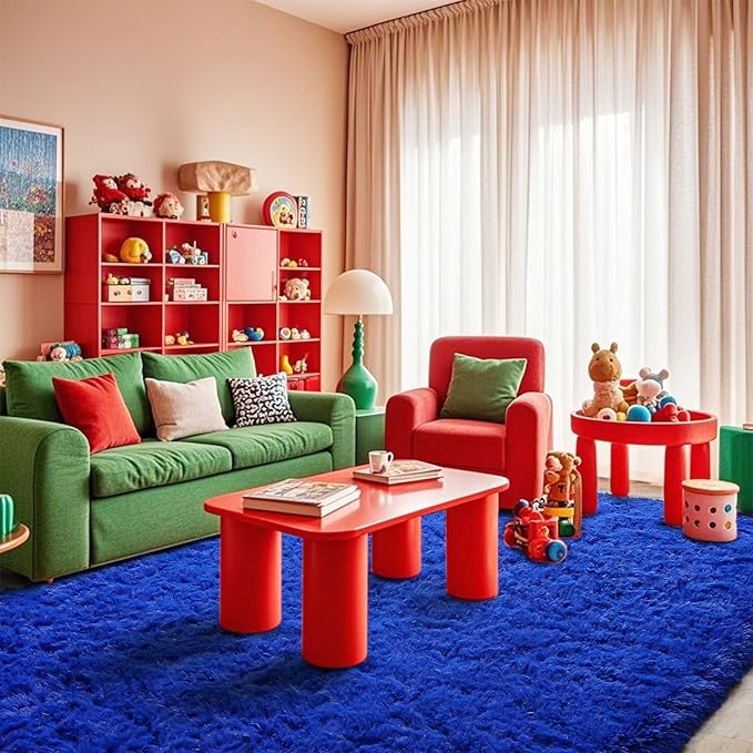 Pionblank Large Area Rug for Living Room 10x14, Fuzzy Modern Shag Rug, Fluffy Plush Non Slip Soft Furry Carpet for Bedroom Kids Room Nursery Teens Dorm Home Decor, Royal Blue