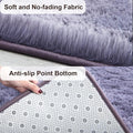 TWINNIS Super Soft Shaggy Rugs Fluffy Carpets 8x10 Feet, Indoor Modern Plush Area Rugs for Living Room Bedroom Kid Room Nursery Home Decor, Upgrade Anti-Skid Rectangular Fuzzy Rug, Grey Purple