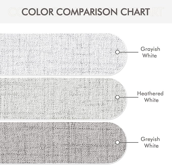 MIULEE Linen Textured Curtains for Bedroom Solid 100% Blackout Thermal Insulated Heathered White Grommet Room Darkening Curtains & Drapes Luxury Decor for Living Room Nursery 52 x 54 Inch (2 Panels)