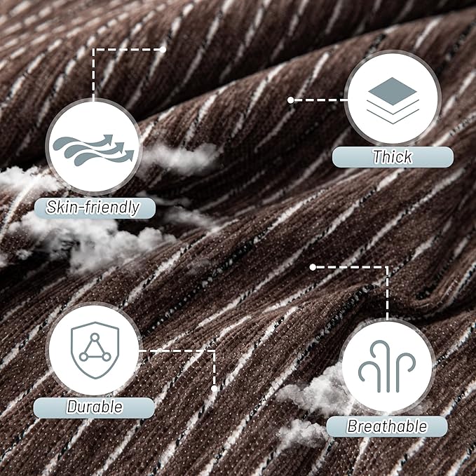 MYSKY HOME Boho Couch Cover Deep Chocolate Sofa Covers Washable, Farmhouse Sofa Slipcover Simple Couch Protector for Dogs Chenille Sectional Couch Covers L Shaped Couch Cushion Covers, 91"x 134"