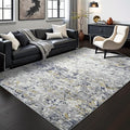 Toneed Abstract Area Rug Modern Washable Rug Soft Non Slip Rug Low Pile for Bedroom Living Room Dining Room Blue 6x9 Feet