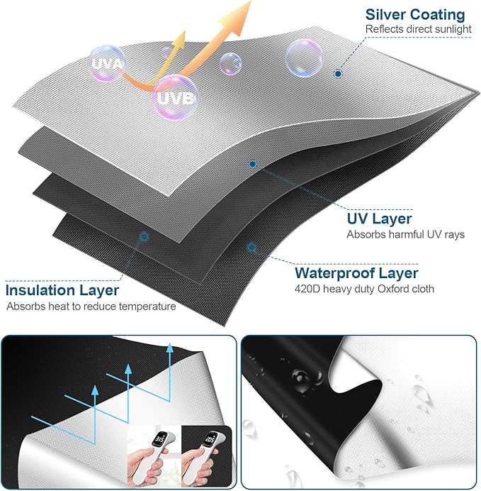 100% Blackout Curtains for Bedroom, Portable DIY Window Blinds, No Drill Window Shades & Blackout Blinds with Stickers & Tabs for Travel, Dorm Room, Media Room (118" x 57")