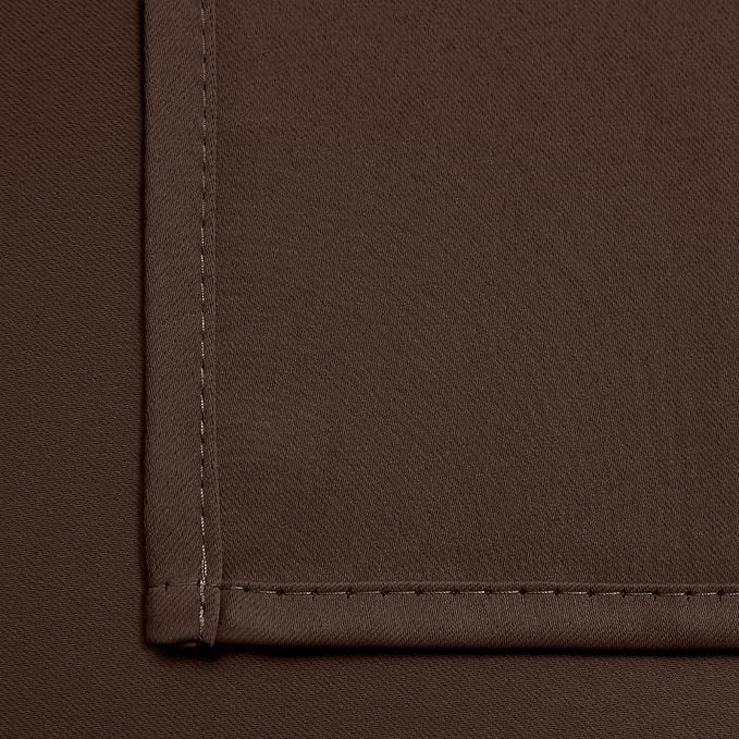 Yakamok Blackout Curtains Room Darkening Thermal Insulated Window Panels,Solid Grommet Top Drapes for Bedroom/Living Room(52Wx72L, Chocolate Brown, 2 Panels)