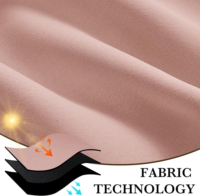 RYB HOME 100% Blackout Short Curtains for Small Window, Thermal Insulated Total Room Darkening Noise Reducing Curtains for Basement Bathroom RV Cars, 29 inches Wide by 24 inches Long, Peach Pink