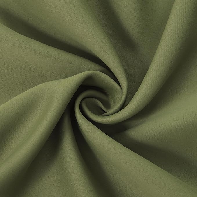 LEMOMO Oilve Green Blackout Curtains 38 x 54 Inch Length/Set of 2 Curtain Panels/Thermal Insulated Room Darkening Blackout Curtains