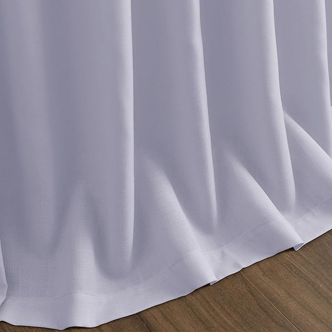 Nanspring Lavender Purple Linen Curtains 102 Inches Long for Living Room Boho Decor Light Filtering Semi Sheer Curtain Back Tab and Rod Pocket Modern Luxury Drapes for Bedroom Office 52x102, 2 Panels
