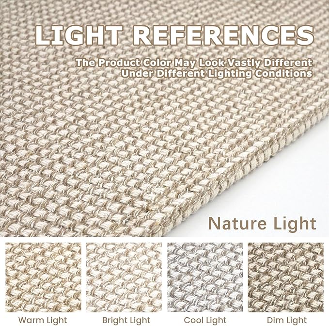 KOZYFLY Washable Area Rug 4x6 ft Non Slip Rubber Backed Living Room Rugs Braided Woven Cotton Kitchen Rugs Indoor Outdoor Entryway Rug Floor Carpet for Dining Living Room Bedroom, Ivory/Khaki