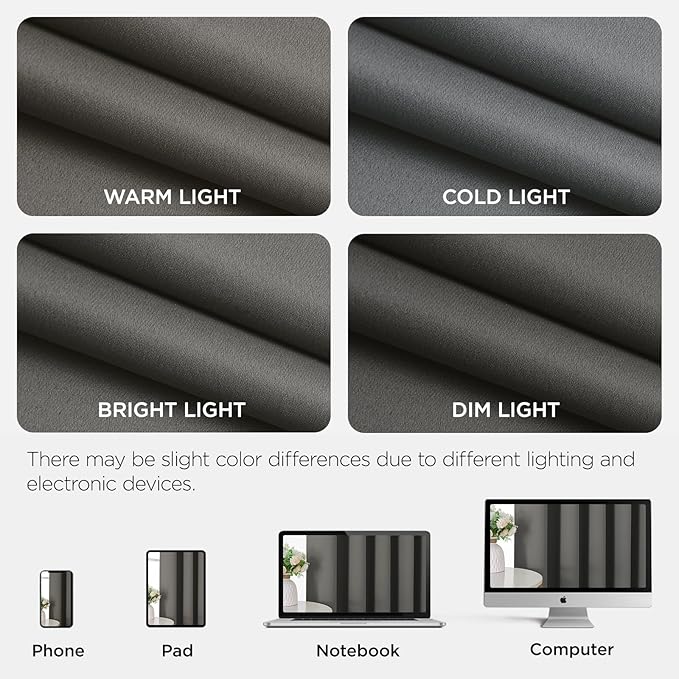 Joydeco Blackout Door Curtain for Doorway Privacy 78 Inches Long, Grommet Closet Curtain for Open Closet, Room Divider for Bedroom Living Room (Light Grey, 52Wx78L, 1 Panel)
