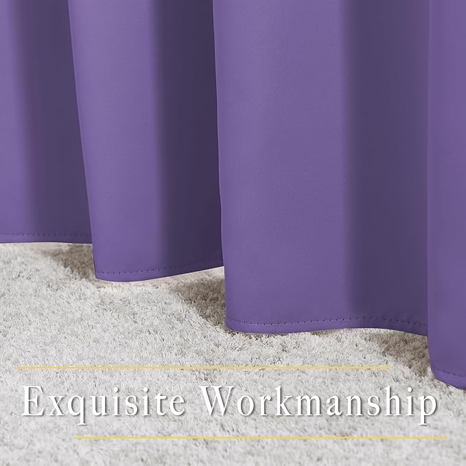 NICETOWN Blackout Curtains 63 inches Long, Grommet Window Treatment Energy Saving Thermal Drapes Room Darkening for Living Room/Bedroom, 2 Panels, W46 x L63, Lilac Purple