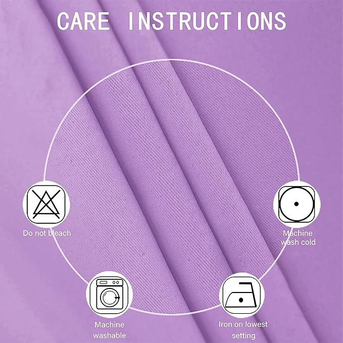 LEMOMO Blackout Curtains 42 x 84 inch/Lavender Curtains Set of 2 Panels/Thermal Insulated Room Darkening Bedroom Curtains