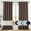 NICETOWN Coffee Vintage Linen 100% Blackout Curtains for Living Room, Thermal Insulated Curtains 120“ Long, Noise Reducing Window Treatment Drapes for Home Office, 62" Wide Per Panel, Set of 2