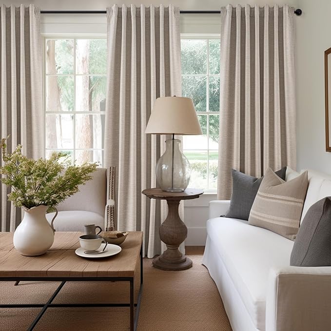 Topfinel Long Curtains for Living Room Custom 105 Inch, Sun Blocking Elegant Internet Famous Curtains Burg for Bedroom Aesthetic Thermal Blackout Drapes Fabric Thick 2panels Back Tab Hooks Pleated