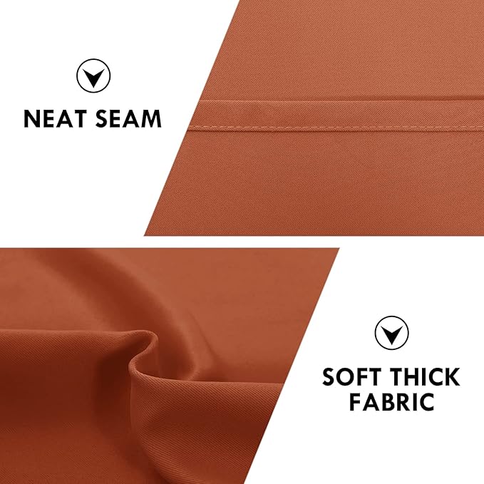 DWCN Blackout Curtains Thermal Insulated, Energy Saving & Noise Reducing Bedroom and Living Room Curtains, Burnt Ochre, W 42x L 72 Inch, Set of 2 Rod Pocket Curtain Panels