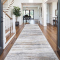 6x12 Runner Rug for Wide Hallway: Long Washable Area Rugs for Living Room Dining Room Office - Stain and Water Resistant Runners with Non-Slip Backing - Soft Low-Pile Thin Carpet Beige Grey