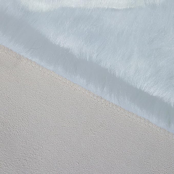 linmopm Faux Fur Rug Sheepskin Shag Fluffy Fuzzy White 3x4 ft Rugs for Bedroom Bedside Bed Floor Living Room Plush Rectangle High-Density Cushion Carpet Super Sofa Cover