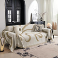 MYSKY HOME Boho Couch Cover Super Soft Couch Covers for 2-3 Cushion Couch Sofa, Modern Khaki Jacquard Sofa Slipcover Loveseat Futon Cover, Couch Covers for Sectional Sofa, 71" x 102", Khaki Curve