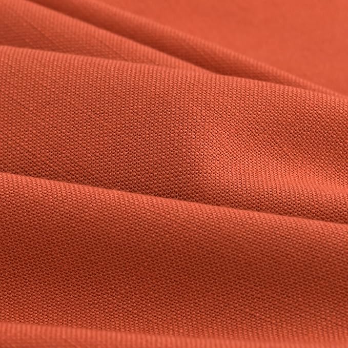 Extra Long Curtain Bright Orange Morden Linen Blend Light Filtering Back Tab Curtains for Long Winodws 120 Inches Length, Semi Sheer Privacy Drapes for Living Room, 52x120 inch, 2 Panels