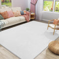 Amearea Large Modern Area Rugs for Bedroom Living Room, 6x9 Feet White Thickened Memory Foam Rug, Fluffy Indoor Washable Rugs Non Slip Minimalist Carpet for Boys Girls Dorm Nursery Room Decor