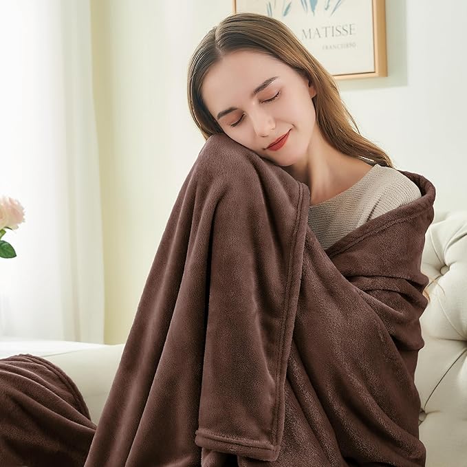 BEDELITE Fleece Blanket Twin Size Brown Throw Blankets for Couch & Bed, Luxury Plush Cozy Fuzzy Blanket 60x80 inches, Super Soft Warm Lightweight Throw Blanket for Travel Camping