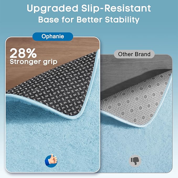 Ophanie 5x8 Light Blue Rugs for Living Room, Kids Nursery Rug Aesthetic, Playroom Area Rugs for Boys Girls Teen Home Decor, Fluffy Fuzzy Soft Plush Shaggy Bedside Floor Bedroom Carpet for Teen