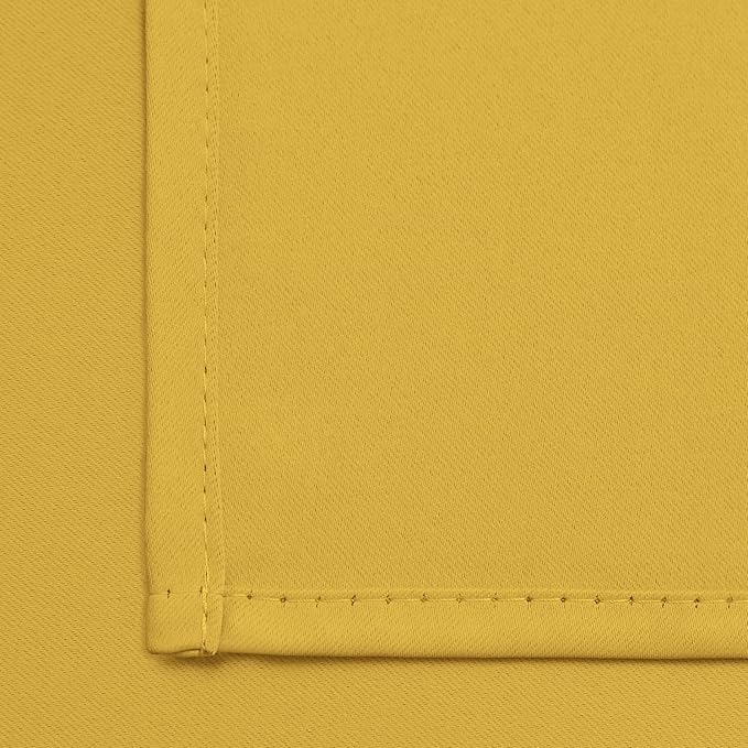 Yakamok Light Blocking Window Blackout Curtains Thermal Insulated Room Darkening Drapes for Bedroom,Solid Grommet Top Window Panels, 38x63 Inch, Mustard Yellow, One Pair