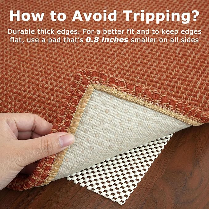 KOZYFLY Rugs for Entryway 3x5 ft Washable Area Rug Non Slip Rubber Backed Entry Rug Woven Indoor Door Mat Cotton Kitchen Rugs Floor Carpet for Entryway, Foyer, Backdoor, Orange/Tan
