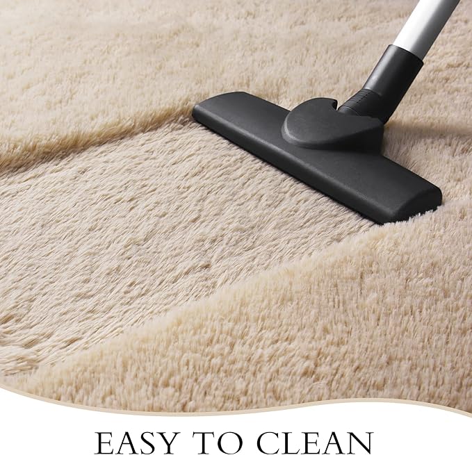 Chicrug Soft Runner Rug for Bedroom Living Room Plush Fluffy Rug 2x10 Feet, Shag Furry Runner Carpet Non Shedding for Nursery Children Kids Girls Room Home Decorative, Khaki