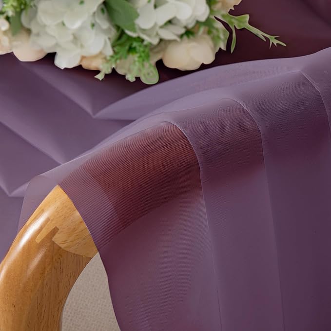 OWENIE Plum Sheer Curtains, Sheer Curtains 78 Inches Long 2 Panels Set, Rod Pocket Voile Fimly Sheer Drapes for Living Room Bedroom, 2pcs, Plum, Each 42" W x 78" L