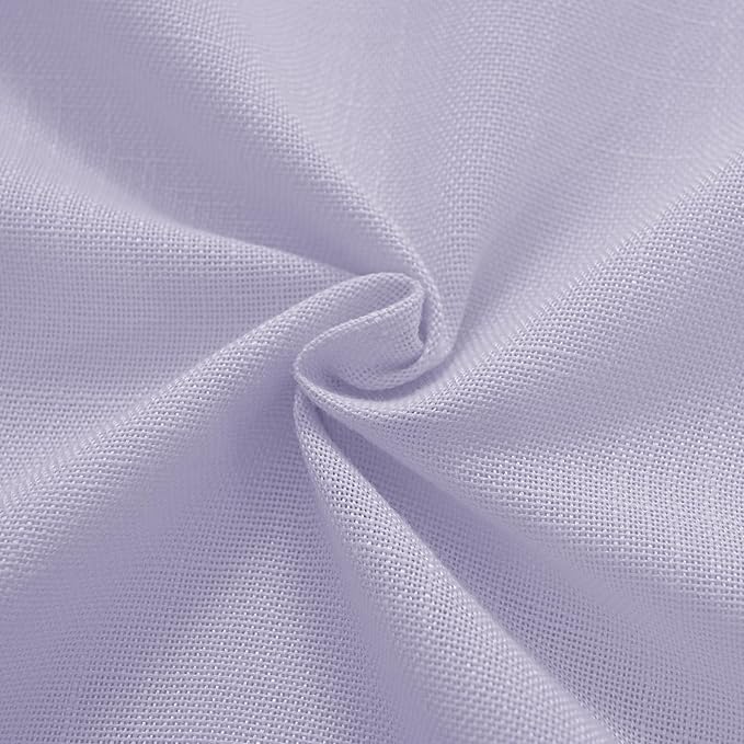 Lavender Semi Sheer Linen Purple Curtains 120 Inches Extra Long Ceiling to Floor for Purple Room Decor Back Tab Light Filtering Window Treatment Panels Drapes Luxury Elegant Sheer Violet