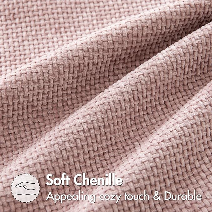 MIULEE Pack of 2 Couch Throw Pillow Covers 20x20 Inch Aesthetic Pink Modern Boho Accent Decorative Pillow Covers Soft Cute Chenille Farmhouse Cushion Covers for Home Decor Bed Sofa Living Room