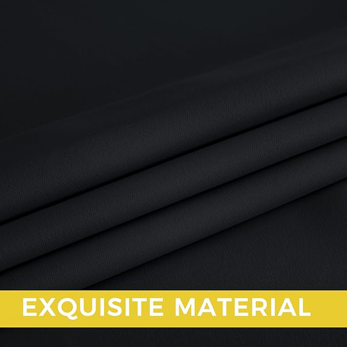 NICETOWN Room Darkening Draperies Curtains Panels, 2 Panels Black W52 x L90