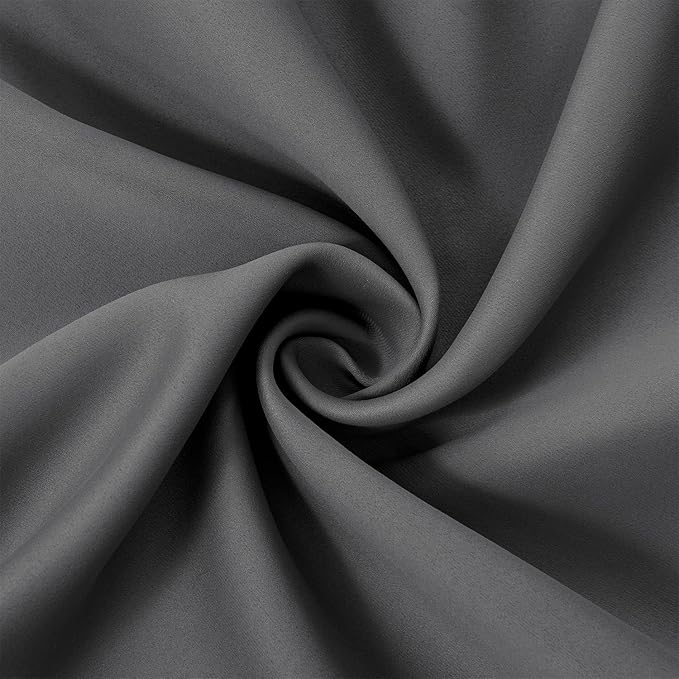 LEMOMO Frost Grey Blackout Curtains 40 x 63 Inch Length/Set of 2 Curtain Panels/Thermal Insulated Room Darkening Blackout Curtains for Bedroom