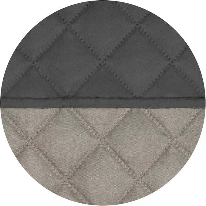 PureFit Reversible Quilted Sofa Cover, Water Resistant Slipcover Furniture Protector, Washable Couch Cover with Non Slip and Elastic Straps for Kids, Dogs, Pets (Loveseat, Dark Gray/Beige)