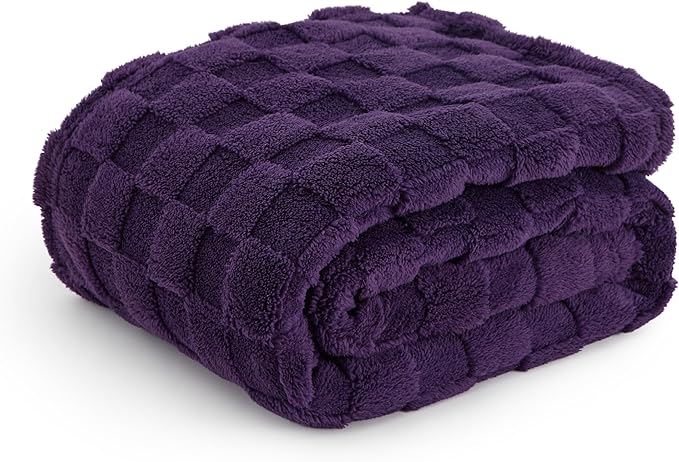 Bedsure GentleSoft Twin Blanket for Bed - Super Soft Cozy Blankets for Kids Girls, Cute Fuzzy Fleece Mother's Day Throws for Bedroom Couch, Purple, 60x80 Inches