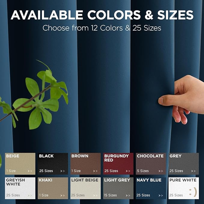 Joydeco Blackout Patio Sliding Door Curtains 96 Inches Long, Grommet Privacy Room Divider Curtains, Extra Wide Thermal Blackout Drapes for Bedroom Living Room (Navy Blue, 60Wx96L, 1 Panel)