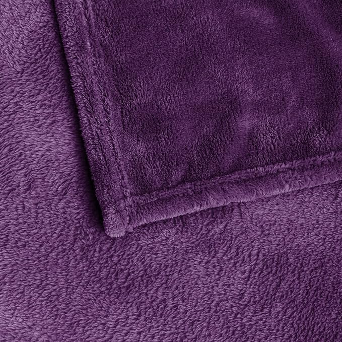 BEDELITE Fleece Blankets Queen Size Purple Throw Blankets for Bed, Luxury Plush Cozy Fuzzy Blanket 90x90 inches, Super Soft Warm Lightweight Throw Blanket All Seasons Suitable