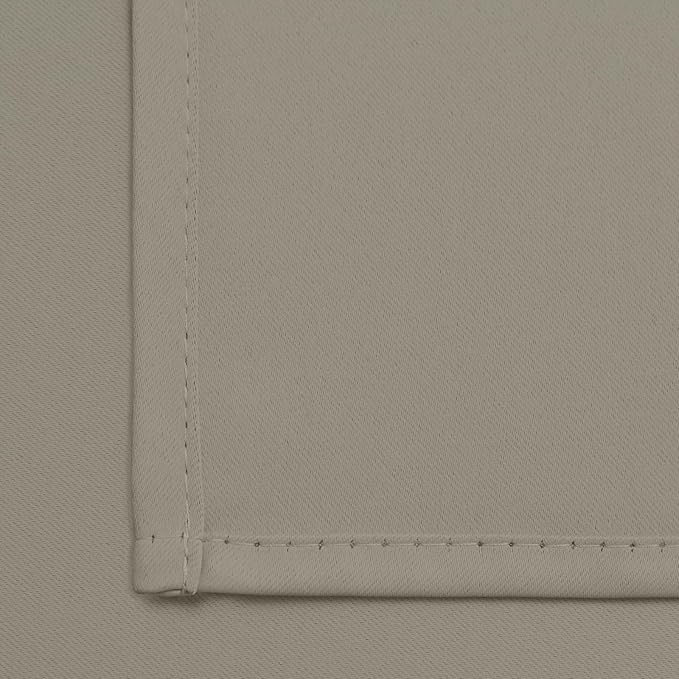 Yakamok Premium Room Darkening Thermal Insulated Curtains for Bedroom/Living Room - Classic Grommet Top (2 Panels, Taupe, 52 Inch by 108 Inch)