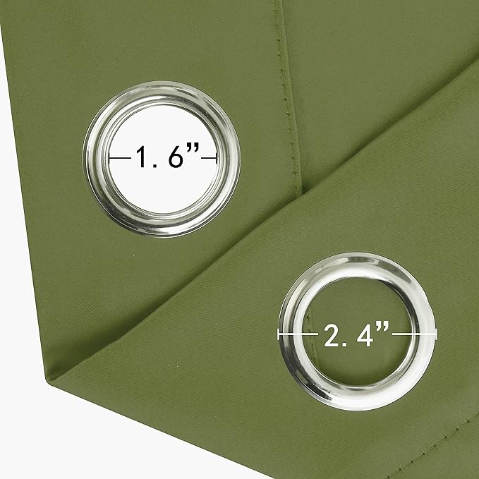 LEMOMO Olive Green Blackout Curtains 42 x 63 Inch Length/Set of 2 Curtain Panels/Thermal Insulated Room Darkening Blackout Curtains for Bedroom