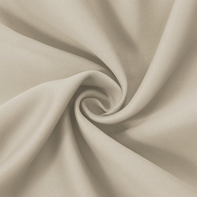LEMOMO Light Beige Thermal Blackout Curtains/42 x 95 Inch/Set of 2 Panels Room Darkening Curtains for Bedroom