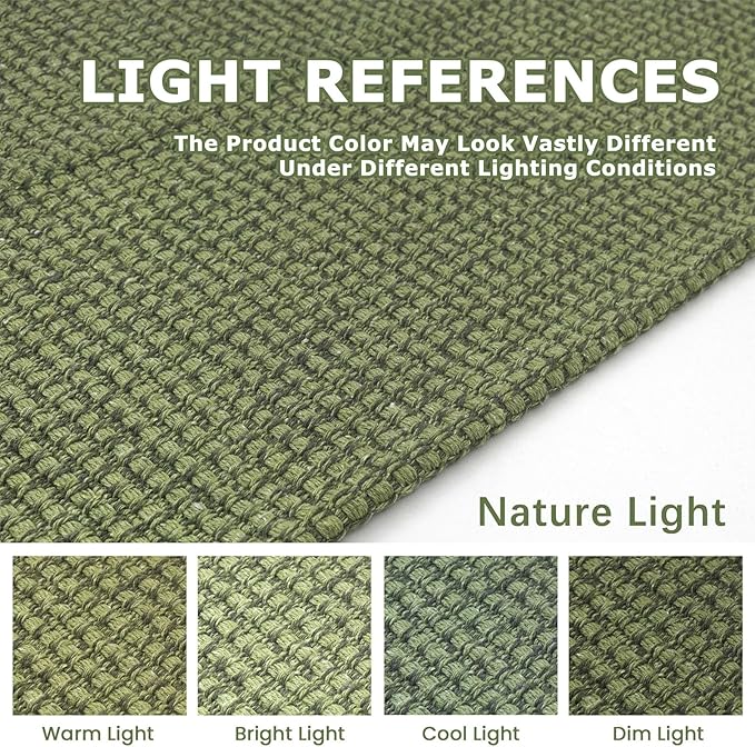 KOZYFLY Extra Long Runners for Hallways 3x14 ft Washable Kitchen Runner Non Slip Rubber Backed Hallway Rug Cotton Entryway Runner Rug Floor Carpet for Indoor Hall, Kitchen,Bright Green/Earthy Green