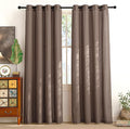 NICETOWN Linen Brown Curtains 84 inch Long, Grommet Privacy Added Thick Flax Window Treatments with Light Filtering Drapes for Bedroom/Farmhouse, W55 x L84, 2 Panels