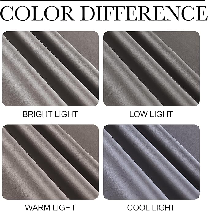 NICETOWN Room Darkening Cafe Satin Curtains for Small Windows, 42" Wide by 84" Long, 2 Panels, Chrome Gray, Grommet Privacy Blackout Drapes for Play Room