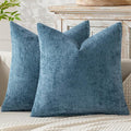 MIULEE Pack of 2 Couch Throw Pillow Covers 20x20 Inch Coastal Blue Modern Boho Accent Decorative Pillow Covers Soft Chenille Farmhouse Cushion Covers for Home Decor Bed Sofa Living Room