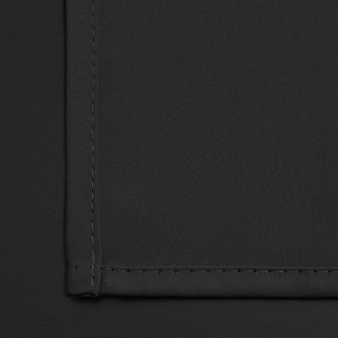 Yakamok Blackout Curtains for Bedroom - Grommet Thermal Insulated Room Darkening Curtains for Living Room, Set of 2 Panels (38 x 54Inch, Black)